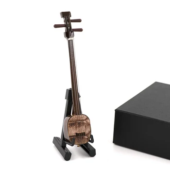 1 шт. миниатюрная китайская модель Sanxian с подставкой и чехлом, мини музыкальный инструмент, кукольный домик, фигурка, аксессуары bjd