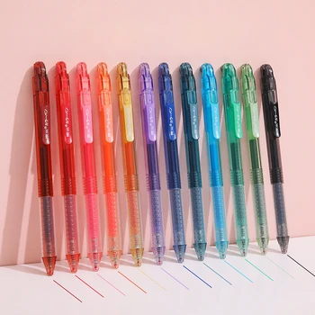 12 Цветов Гелевая ручка 0,5 мм Для Заправки Нейтральной Ручкой Набор цветных Чернил Для Рисования Канцелярские Школьные принадлежности