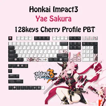 128 клавиш Yae Sakura GAME Keycap PBT Вишневый Профиль для 61 68 75 104 108 Механической клавиатуры Компьютерной Периферии