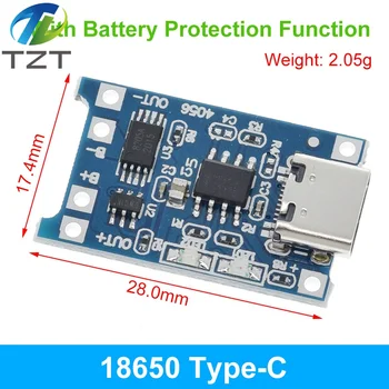 1ШТ TZT 5V 1A type-c USB 18650 литиевая батарея Зарядная плата Модуль зарядного устройства + защита Двойные функции хорошо