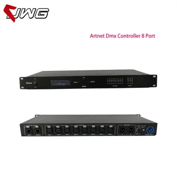 2 шт./лот, 8 портов, DMX контроллер Artnet, преобразователь, выход, 8x512 4096 каналов для управления светом ди-джея на сцене