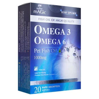 20 Капсул глубоководного рыбьего жира для кошек OMEGA3 & 6 Beauty Hair DHA + EPA Способствуют развитию сердца, мозга и здоровья глаз