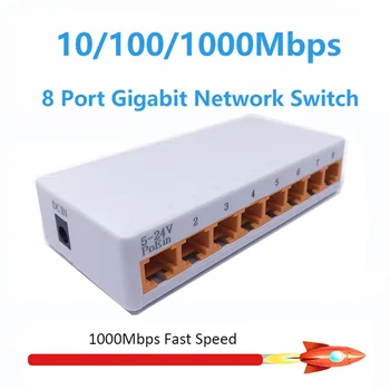 8-портовый гигабитный сетевой коммутатор Ethernet 1000 Мбит/с Smart Switcher Высокопроизводительный RJ45 Hub Интернет-разветвитель