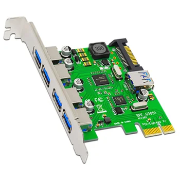 BTBcoin Дополнительная карта 5 Портов USB 3,0 PCI-e Карта расширения PCIE USB Адаптер PCI E PCI Express X1 USB 3,0 Контроллер USB3.0 Карта НОВАЯ