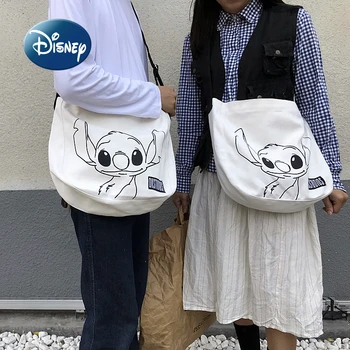 Disney Stitch Новая мужская и женская сумка через плечо, роскошная брендовая модная женская сумка, холщовая сумка для студентов большой емкости