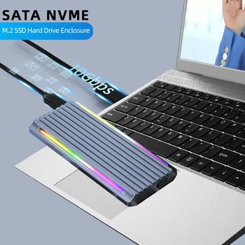 M.2 NVME SATA SSD Case Корпус Считывателя с Двойным протоколом 10 Гбит/с USB3.1 Type-C для адаптера твердотельного накопителя 2280/2260/2242/SSD