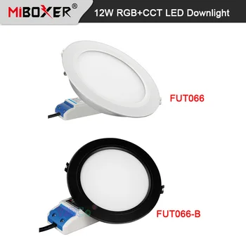 Miboxer Белый/черный 12 Вт RGB + CCT светодиодный светильник FUT066 110 В 220 В С Регулируемой яркостью 16 Миллионов цветов Потолочный 2,4 Г RF Пульт дистанционного/голосового управления