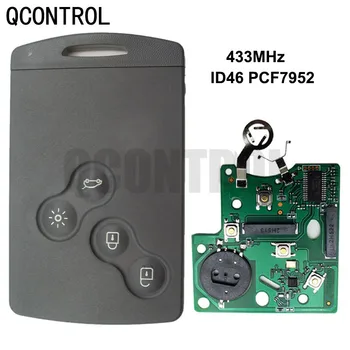 QCONTROL 4 кнопки Автомобильный умный дистанционный ключ подходит для Renault Koleos Scenic 433 МГц с чипом 7952