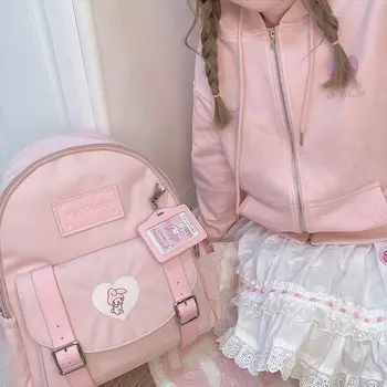 Sanrio Cinnamoroll Kuromi My Melody Холщовый повседневный рюкзак для девочек, сумка с рисунком аниме, подарок на день рождения