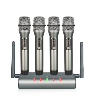 U-F4600 Прямая продажа с фабрики, Небольшая фиксированная частота, 4 канала, ручной УВЧ Беспроводной микрофон для обучения речи, дешевая цена