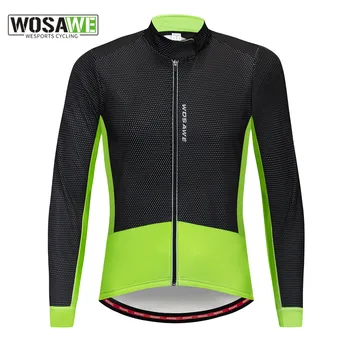 WOSAWE Мужская зимняя велосипедная куртка из термо-флиса, Велосипедная джерси, Ветрозащитная водонепроницаемая велосипедная куртка MTB, Светоотражающая