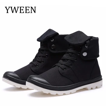 YWEEN/весенне-осенняя обувь, мужская парусиновая обувь на шнуровке, мужская повседневная обувь в высоком стиле, уличная обувь, мужская