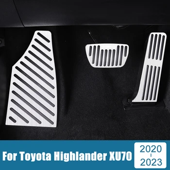 Алюминиевые Чехлы для автомобильных Педалей Toyota Highlander XU70 2020 2021 2022 2023 Топливный тормоз Подставка для ног Педаль Нескользящие накладки Аксессуары