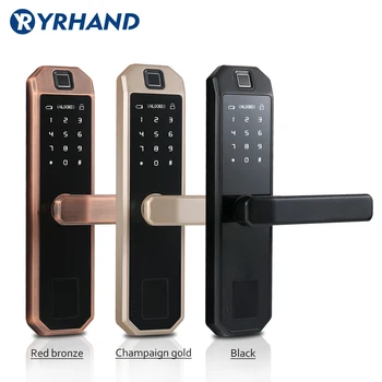 Биометрический электронный Дверной замок Умный отпечаток пальца, код, карта, ключ Сенсорный экран Цифровой замок паролем для дома