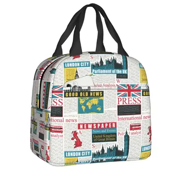 Великобритания Лондон, Утепленная сумка для ланча с британским Рисунком, символ Соединенного Королевства, Многоразовый термостойкий ланч-бокс er Для женщин, детские сумки-тоут
