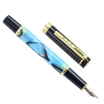Высококачественная ручка из акрилового стекла с золотым зажимом 0,5 мм с перьевым наконечником, авторучки для письма, школьные канцелярские принадлежности