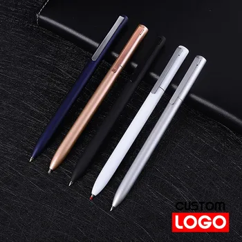 Деловая офисная металлическая ручка, индивидуальный логотип, Текстовая гравировка, Деловая вращающаяся шариковая ручка, ручка для вывесок, Многоцветная опция