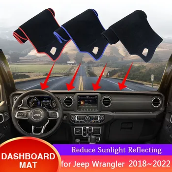 для Jeep Wrangler JL 2018 2019 2020 2021 2022 Коврик для Приборной панели Автомобиля, Защитный Козырек от Солнца, Ковер, Автоаксессуары