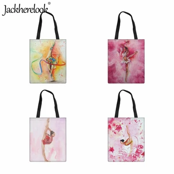 Женская сумка Jackherelook с художественным принтом, классическая экологичная холщовая сумка для покупок, повседневные дорожные пляжные сумки