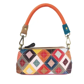 Женская Сумка из натуральной кожи, уникальный дизайн, сумка для подмышек, красочная сумка через плечо Премиум-класса, сумка через плечо