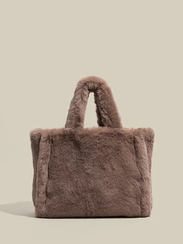 Женская сумка, Маленькая женская сумка через плечо, Плюшевая сумка большой емкости, Розовая, Новая мода, Портативные кошельки и сумочки, роскошные сумки