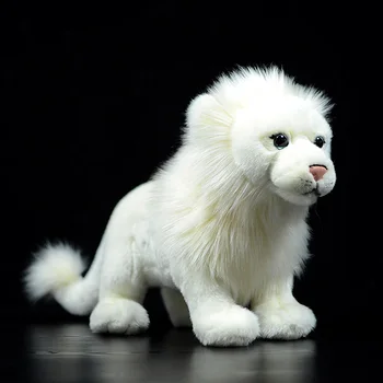 Имитация Стоящего Белого Льва, Мягкая плюшевая игрушка, кукла Африканского Льва в реальной жизни, милая реалистичная модель животного для детского подарка