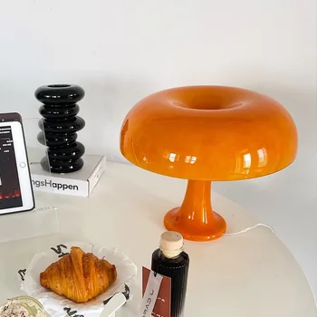 Итальянская дизайнерская светодиодная настольная лампа в виде гриба для прикроватной тумбочки в спальне отеля, освещение для гостиной, Современные минималистичные настольные лампы