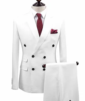 Классический мужской костюм ручной работы из 2 предметов: сшитый на заказ строгий пиджак и брюки для деловых и особых случаев
