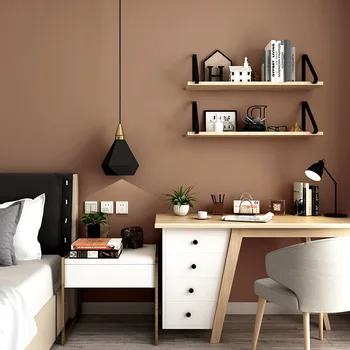 Коричневые обои Темно-коричневые Коричневые однотонные обои для гостиной, спальни, современный простой фон для телевизора, обои для стен