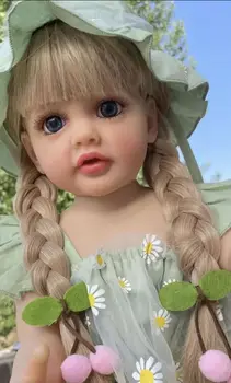 Куклы Силиконовая Кукла Реборн С Реалистичными Волосами Baby Betty Подарки Bewborn Gold Vinyl Princess 55cm Girl Body Long Soft Bebe