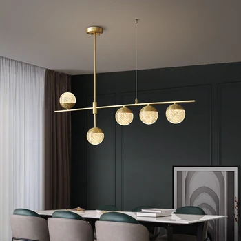 Медная современная скандинавская светодиодная люстра для столовой, кухни, гостиной, Спальни, потолочный подвесной светильник, Золотой дизайн, подвесной светильник