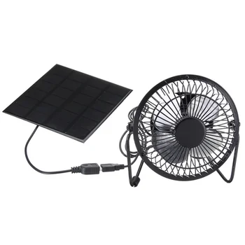 Мини-вентилятор с питанием от солнечной батареи, портативный 5 Вт, 4-дюймовый Парниковый Солнечный вытяжной вентилятор для офиса на открытом воздухе