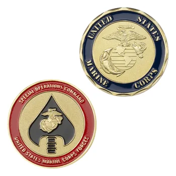 Монета Вызова Командования специальных операций Корпуса морской пехоты США, Позолоченная коллекционная памятная монета