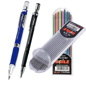 Набор механических карандашей 2,0 мм 2B Автоматические Карандаши с 12 шт. грифелем для рисования, письма, офисных школьных принадлежностей