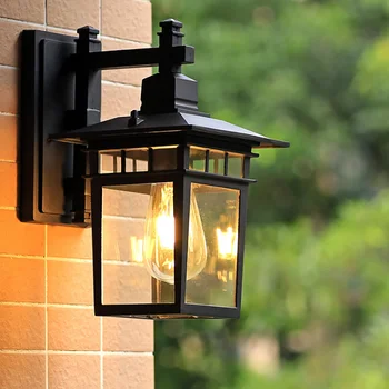 Наружный настенный светильник мощностью 16 Вт, водонепроницаемый наружный светильник для дома, сада, дверного проема, винтажного крыльца, виллы, бронзового бра, ретро-лампы E27