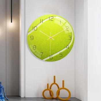 Настенные часы Cc121 для тенниса, настенные часы с спортивным мячом, Акриловый материал, бесшумный механизм, часы для украшения спальни и гостиной