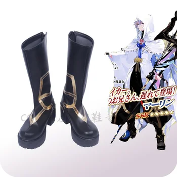 Новая Обувь для косплея Fate Grand Order Caster Merlin/ Ботинки для косплея в стиле Аниме на высоком каблуке из искусственной кожи, обувь для вечеринки в честь Хэллоуина для женщин/мужчин