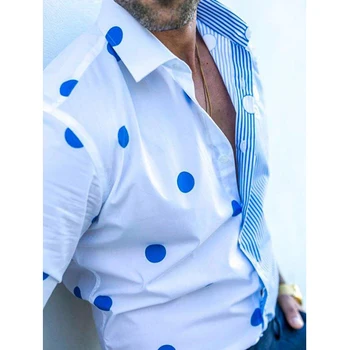 Новая рубашка с длинными рукавами, приталенный топ для бойфренда, весенне-осенний модный кардиган с HD принтом, аристократическая мужская одежда для вечеринок