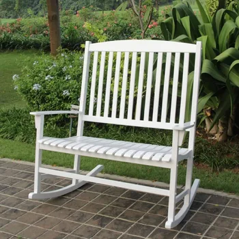 Основное уличное двухместное кресло-качалка Mainstays, белая садовая мебель