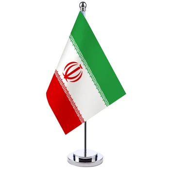 Офисный стол 14x21 см, Флаг Ирана, Баннер, стол для заседаний, подставка для столба, Набор иранских национальных флагов, Украшение конференц-зала