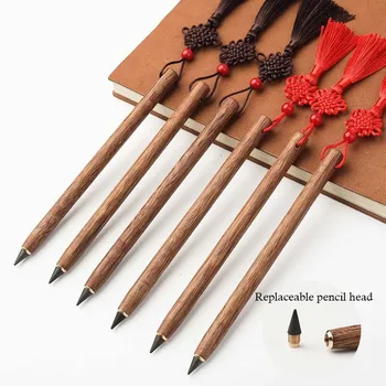 Ретро Вечный карандаш с китайским узлом, Креативный Сменный наконечник, Инструменты для рисования без чернил, Подарки для детей, Школьные принадлежности, Канцелярские принадлежности