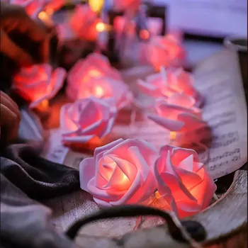 Свадебная Гирлянда с гирляндой из светодиодных роз, Сказочная гирлянда, штепсельная вилка ЕС, 6 м, Рождественские огни 3 м для украшения вечеринки в день Святого Валентина