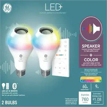 Светодиодный + многоцветный динамик, светодиодные лампочки с Bluetooth-динамиком, лампы A21, 9 Вт, 2pk, бумажные фонарики-грибы, лампа для рабочего стола La