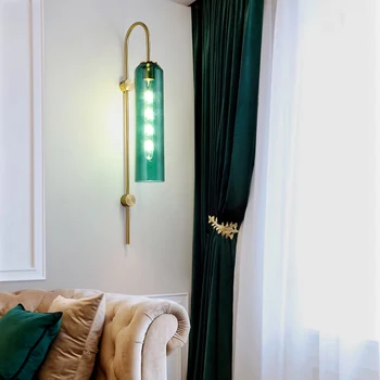 Скандинавский Подвесной потолочный светильник со Стеклянным Абажуром E27 СВЕТОДИОДНЫЙ Современный внутренний настенный светильник для прикроватной тумбочки, спальни, обеденного стола, гостиной