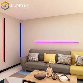 Современный длинный настенный светильник светодиодный цветной атмосферный светильник для спальни, гостиной, фоновой стены