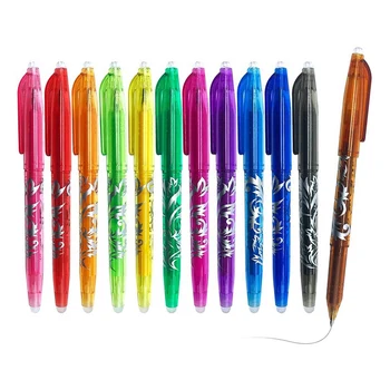 Стираемые гелевые ручки - 12 шт. Термостирающие ручки для ткани, шариковая ручка с тонкой ручкой 0,5 мм для детей, студентов и взрослых