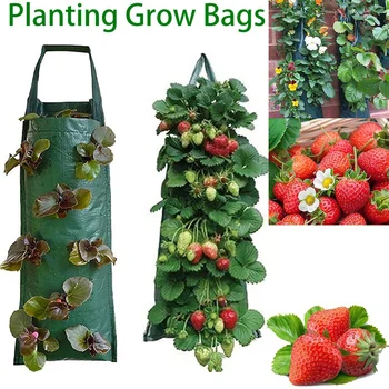 Сумки для выращивания садовой клубники, Подвесные Вертикальные сумки для посадки, Кашпо, Горшок, Картофель для овощей, Зелень, Сумка для посадки цветов