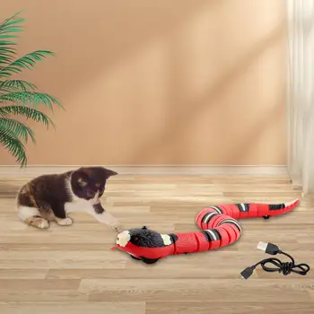 Умные чувствительные гусеницы для ползания змей Реалистичная игра для взаимодействия со змеей и кошкой для игрушек для домашних животных Интерактивные игрушки Подарок для мальчиков