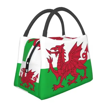 Утепленные сумки для ланча с изображением флага Уэльса для женщин, Герметичный кулер с изображением Уэльского Дракона, Термальный Ланч-бокс для рабочего Пикника