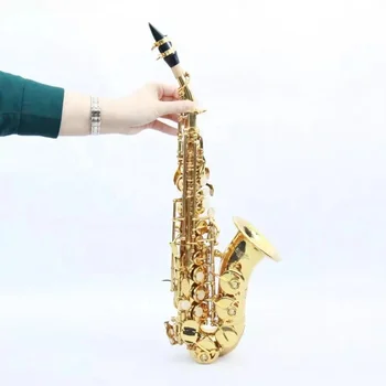 Хорошая цена высококачественный саксофонный инструмент профессиональный золотой лакированный изогнутый сопрано-саксофон